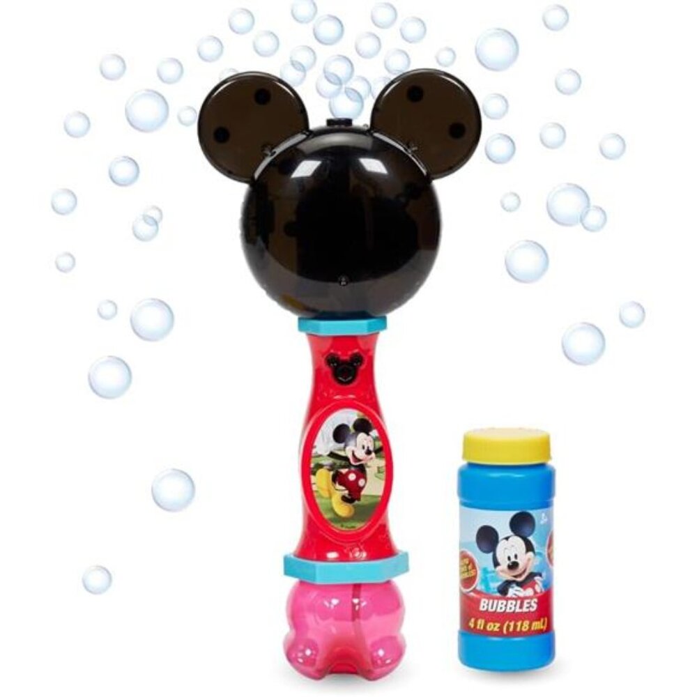 Little Kids Disney Mickey Mouse Light and Sound Musical Bubble Wand, Includes